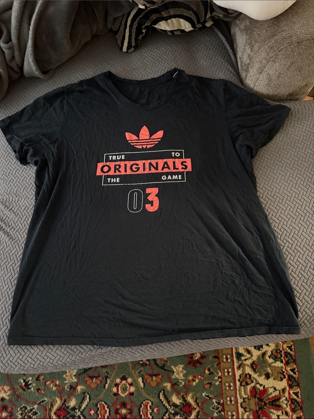 adidas Originals Black Tee with Red Graphic Logo